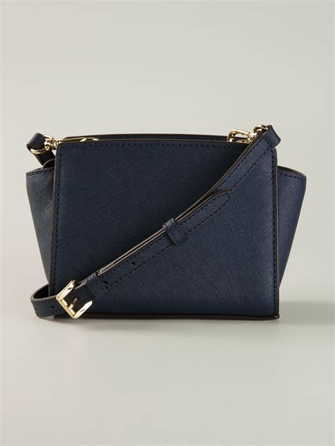 michael kors selma specchio blue small crossbody bag|Women's Blue Crossbody Bags .